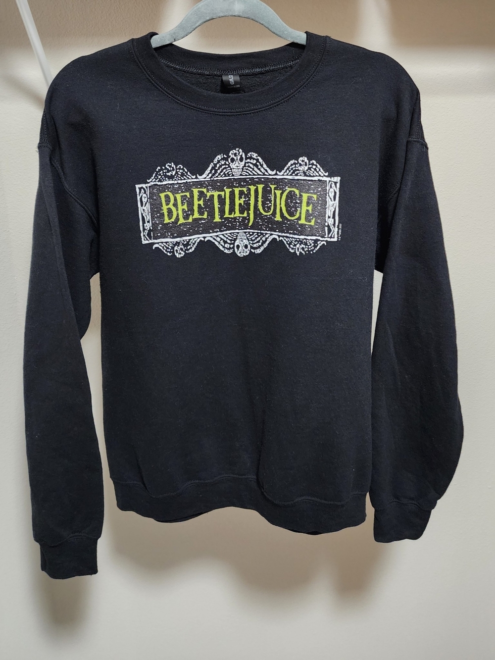Beetlejuice Logo Black Crewneck Sweater